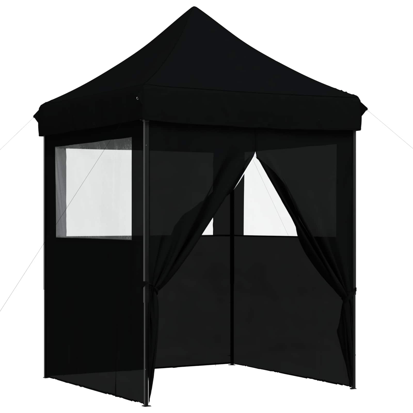 Partyzelt Faltbar Pop-Up Schwarz 200x200x306 cm