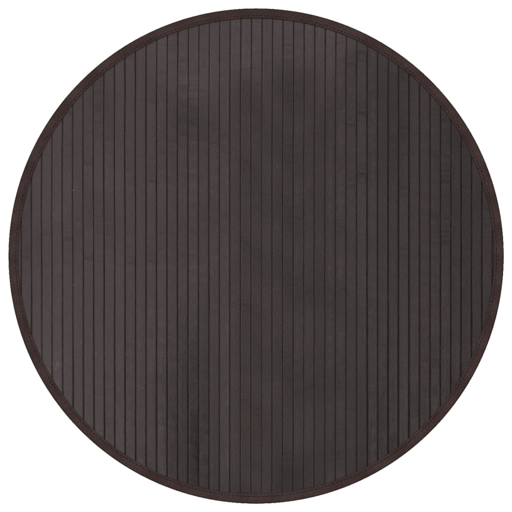 Teppich Rund Schwarz 60 cm Bambus