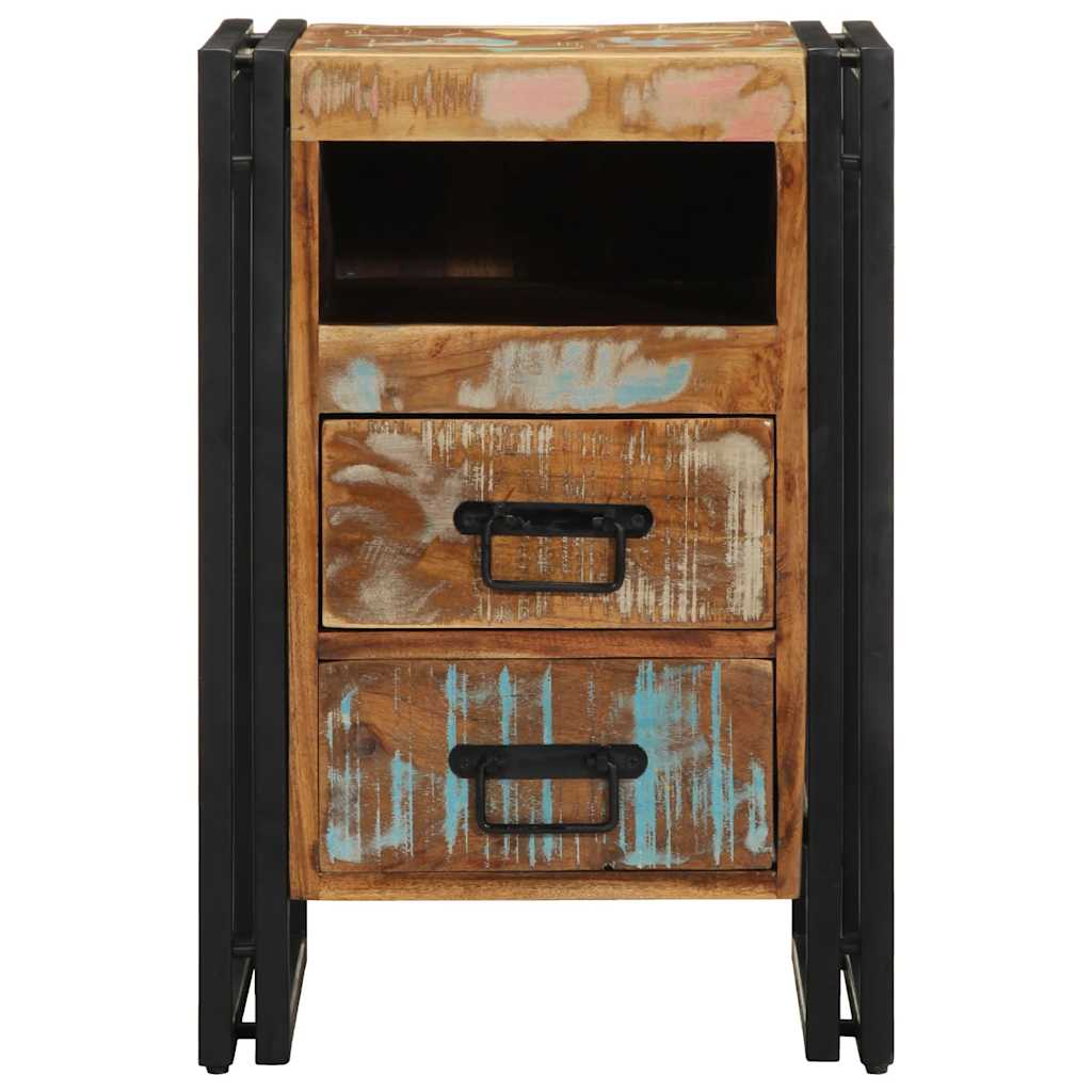 Nachttisch 40x40x59 cm Altholz Massivholz