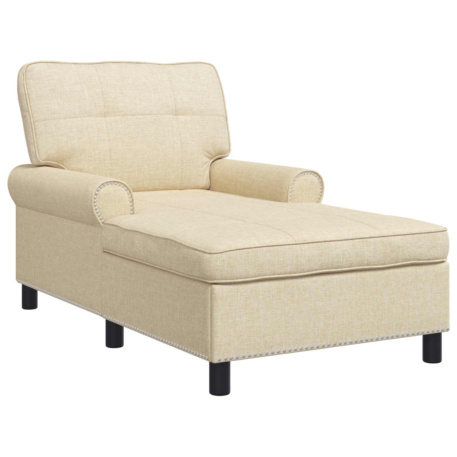 Lounge-Liege mit Kissen Hellgrau 91 x 157 x 91 cm Stoff