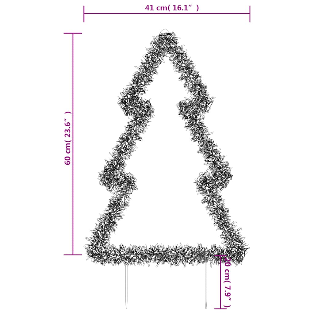 Weihnachtsbaum mit Erdspießen und 115 LEDs 90 cm