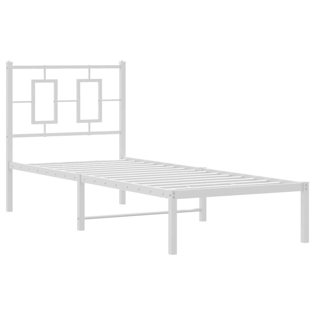 Bettgestell mit Kopf- und Fußteil Metall Weiß 180x200 cm
