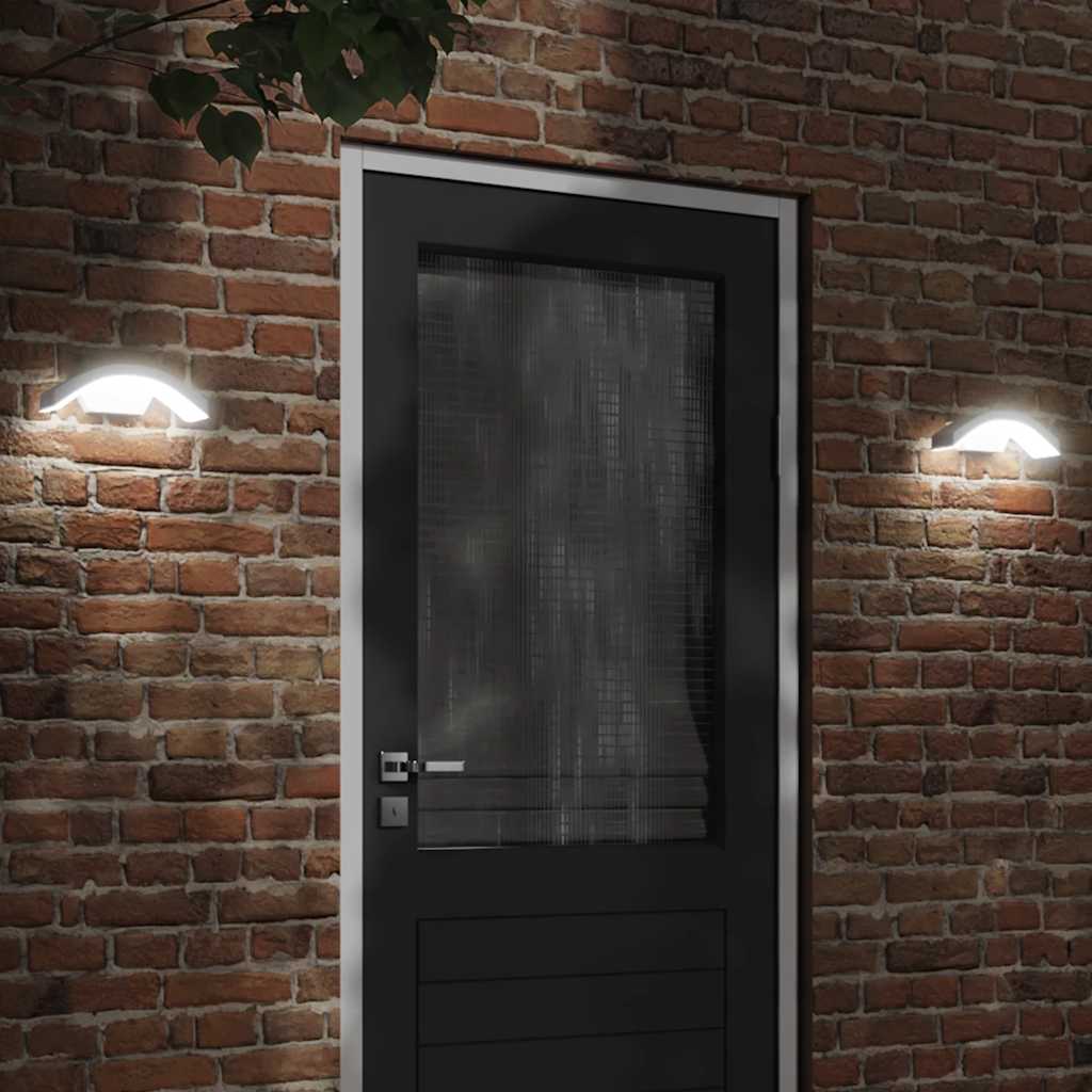 LED-Außenwandleuchten 2 Stk. Schwarz Aluminiumdruckguss