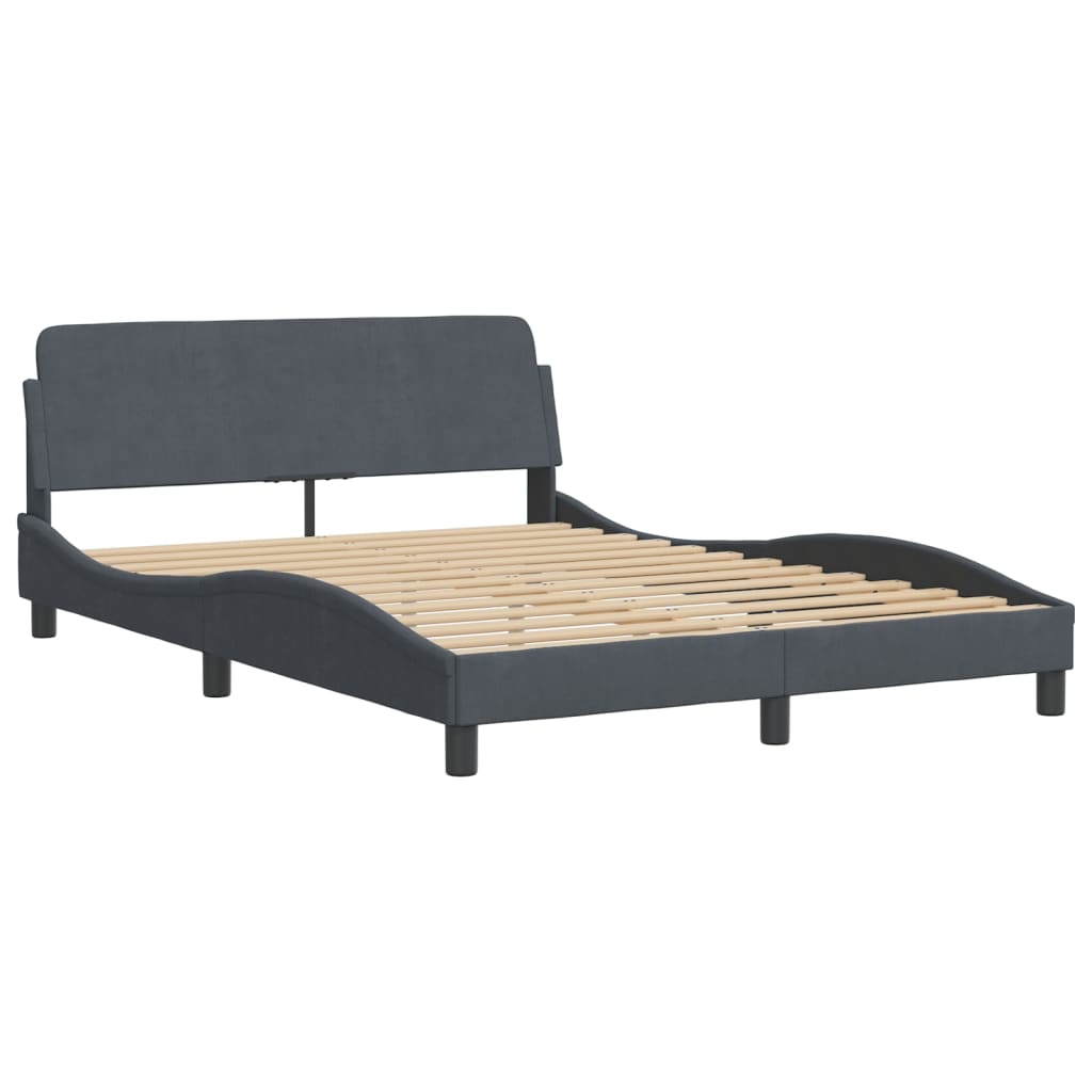 Bett mit Matratze "Dover" Hellgrau 80x200 cm Samt