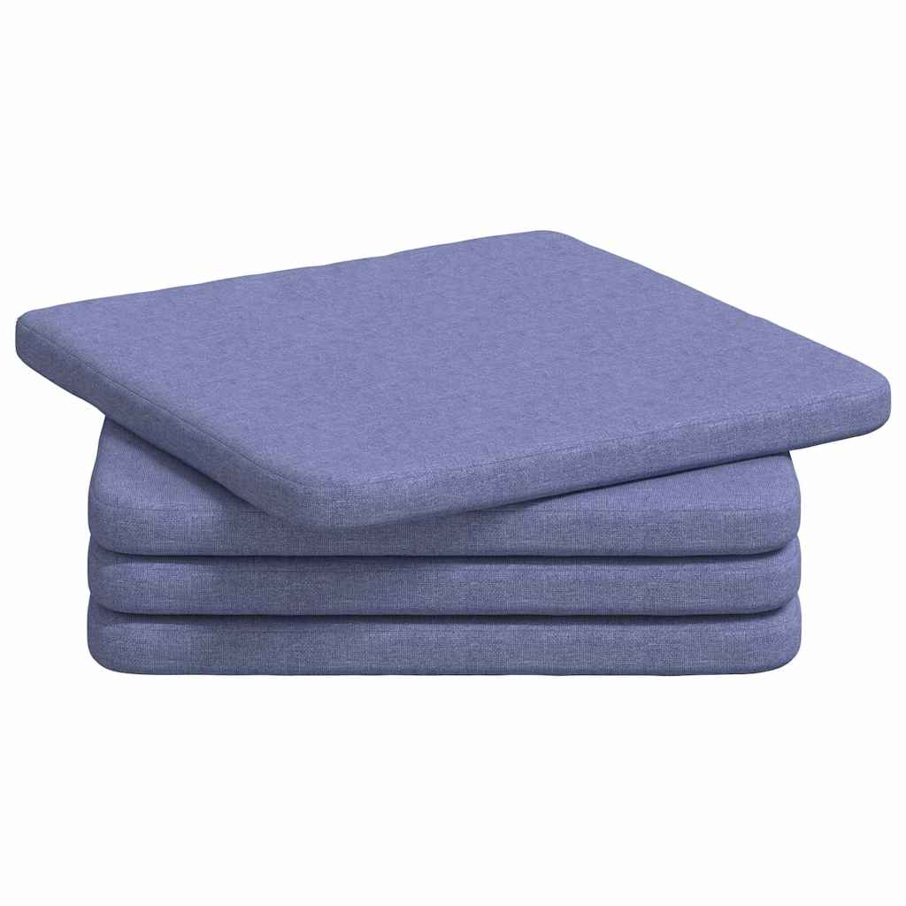 Sitzkissen 4 pcs Hellgrau 40 x 40 x 3 cm Stoff