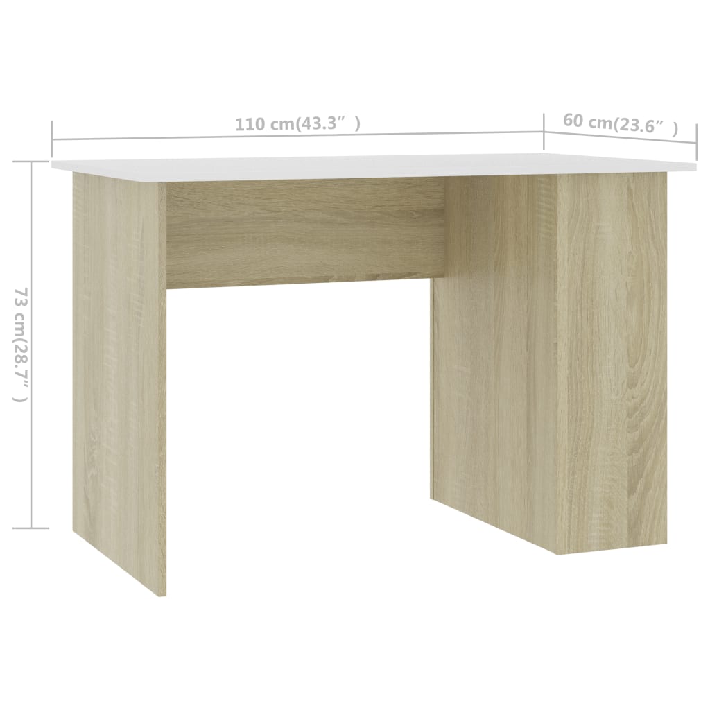Schreibtisch Weiß 110x60x73 cm Holzwerkstoff