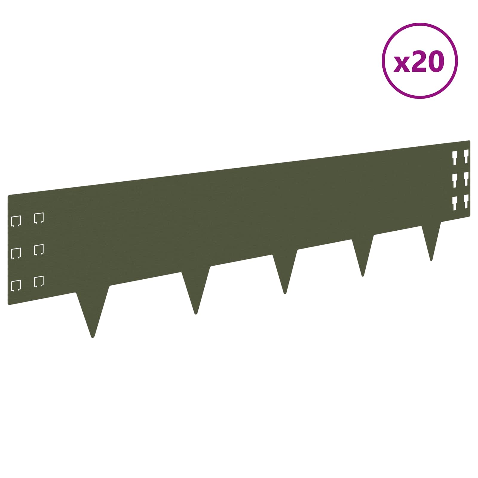 Raseneinfassung 10 pcs 100 x 12 cm Stahl Schwarz