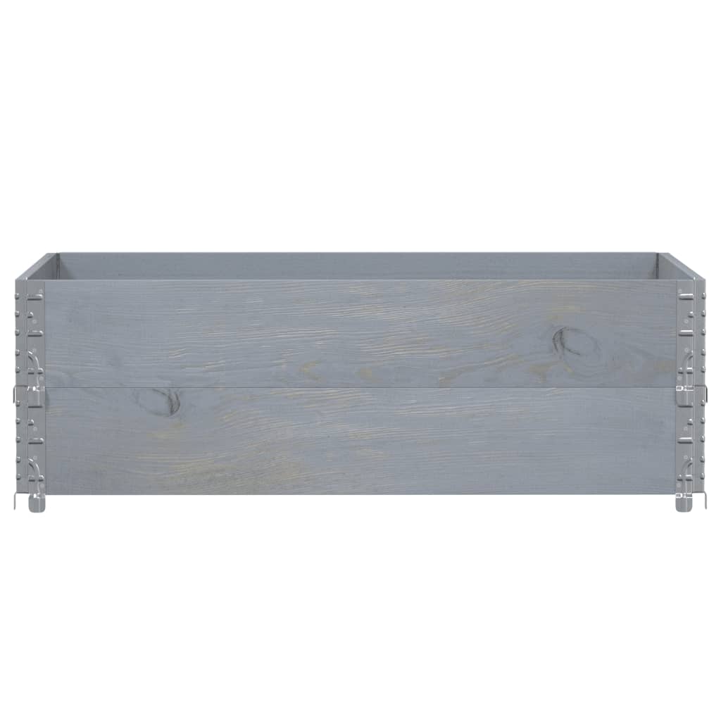 Paletten-Aufsatzrahmen Schwarz 80x60 cm Massivholz Kiefer