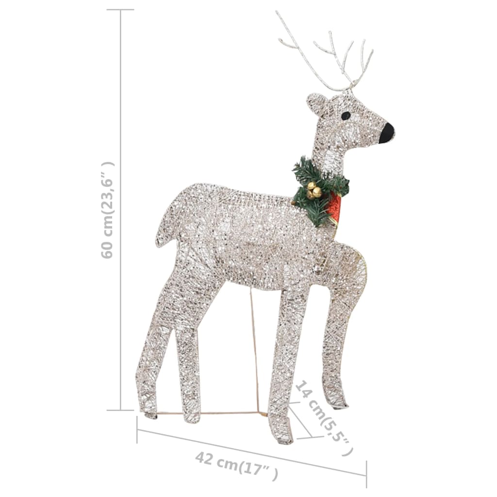 Weihnachtsdeko Rentier & Schlitten 60 LEDs Outdoor Golden
