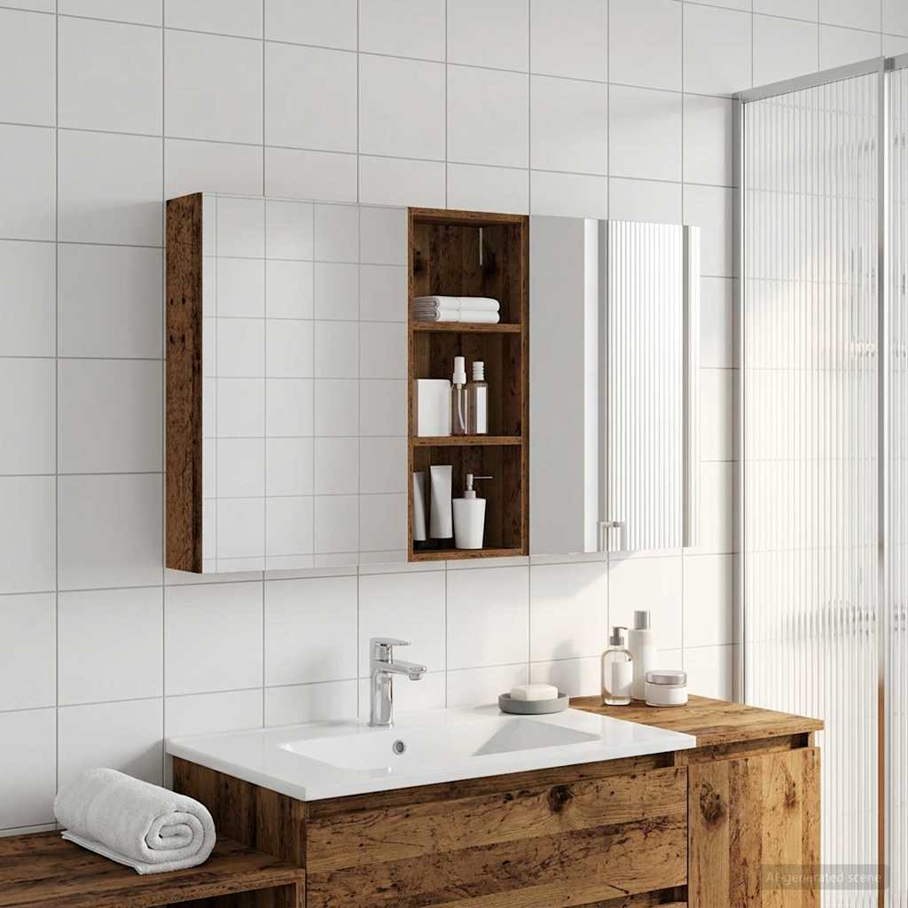 Badezimmerschrank-Set 3 pcs 80 x 10,5 x 50 cm Holzwerkstoff
