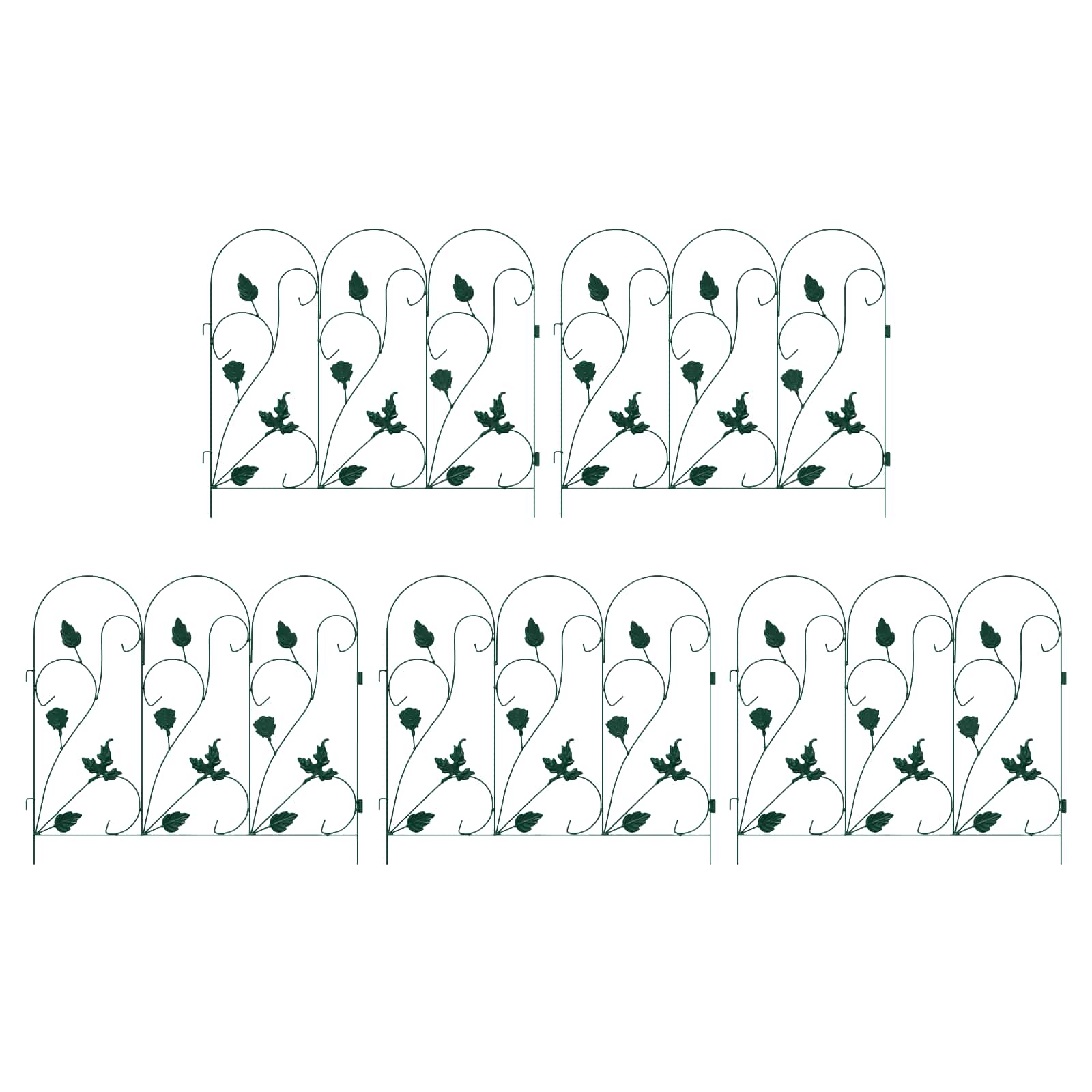Gartenzaun 5 pcs Schwarz Stahl