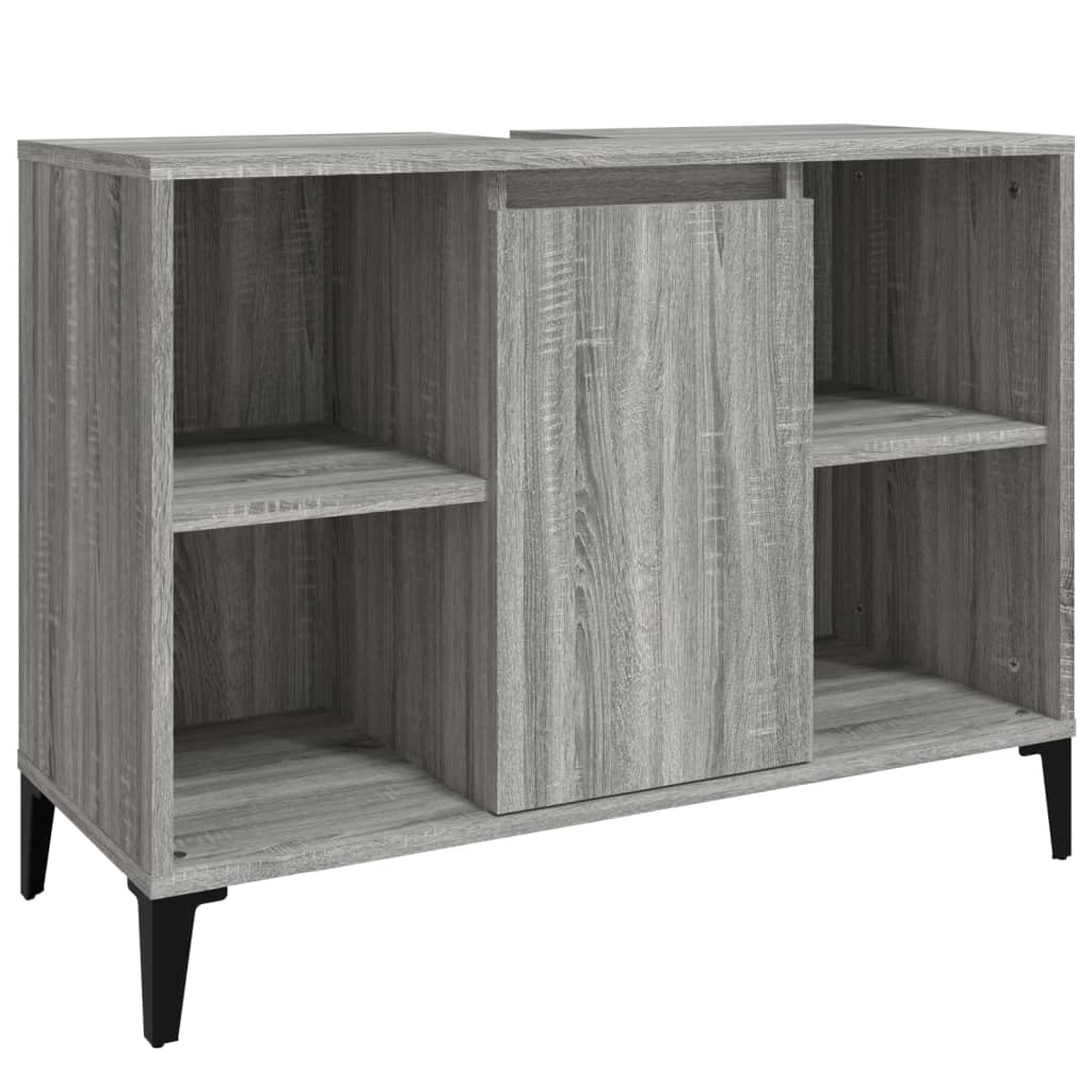 3-tlg. Badmöbel-Set Räuchereiche Holzwerkstoff
