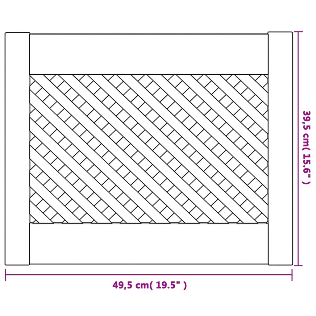 Schranktüren 2 Stk. Gitter-Design 39,5x39,5cm Massivholz Kiefer