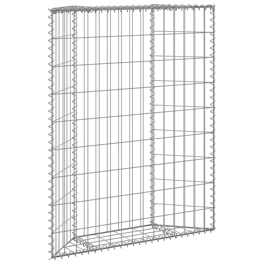 Gabionen-Hochbeet Trapezform Verzinkter Stahl 80x20x100 cm