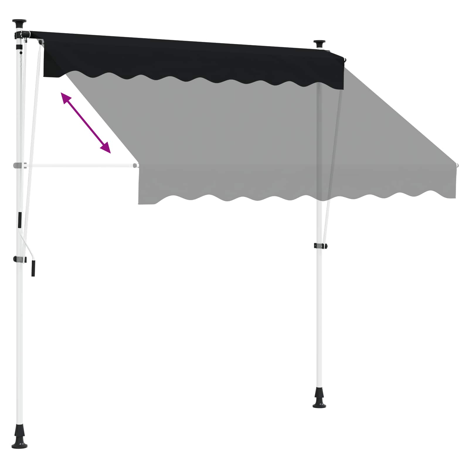 Einziehbare Markise Handbetrieben 150 cm Anthrazit