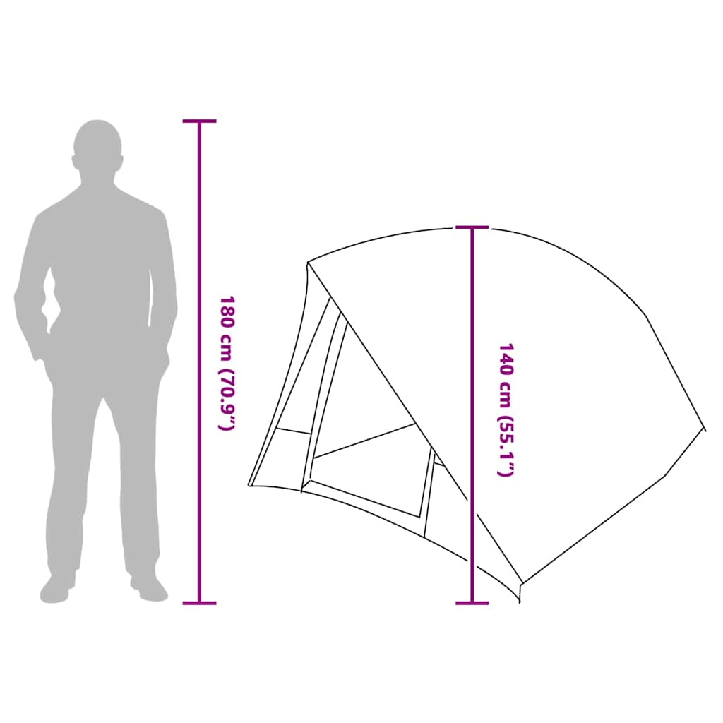 Campingzelt mit Dach mit Speicher Grün 320 x 275 x 190 cm Taft