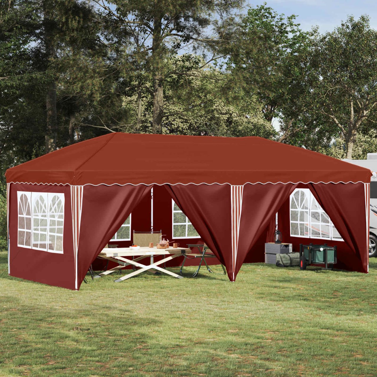 Pop-up Partyzelt 575 x 290 x 245 cm Creme