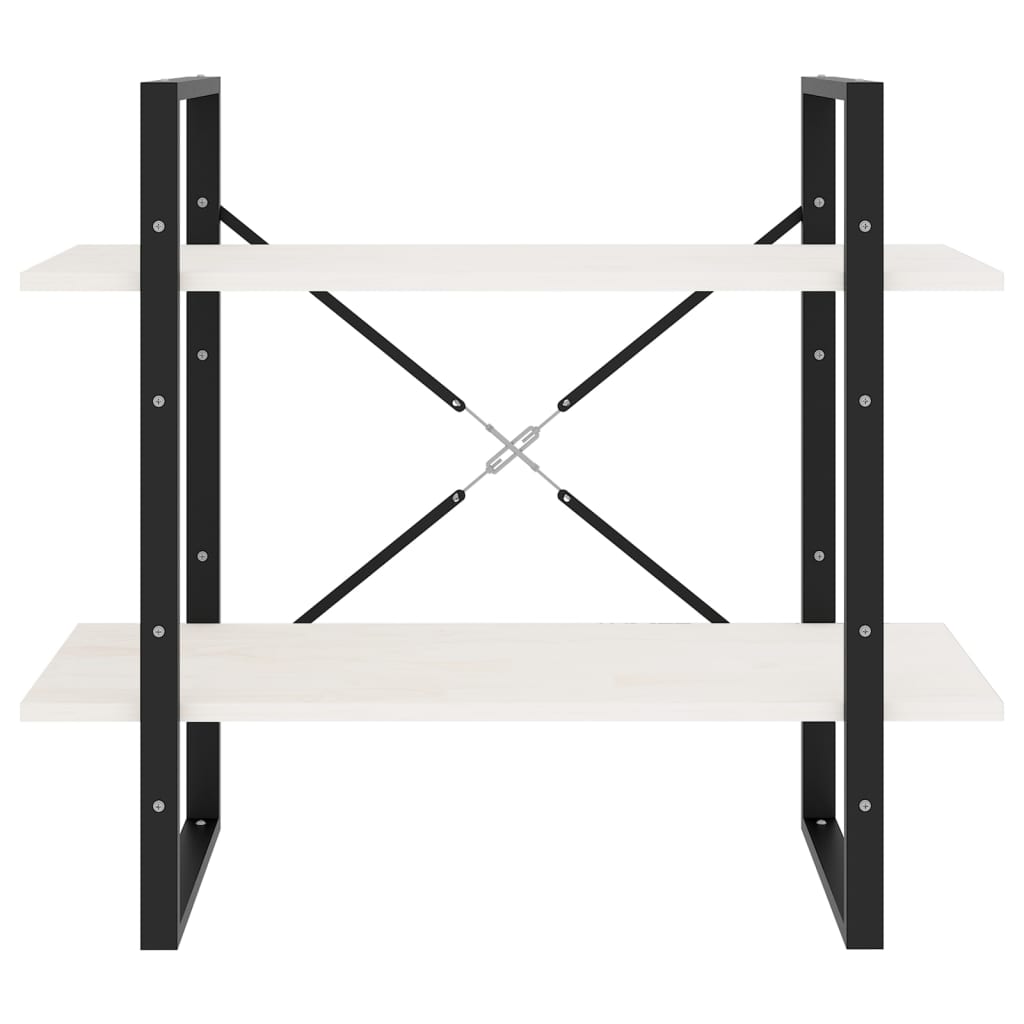 Bücherregal 2 Fächer Weiß 80x30x70 cm Holzwerkstoff