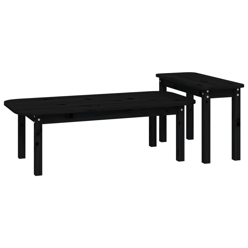 2-tlg. Couchtisch-Set Massivholz Kiefer