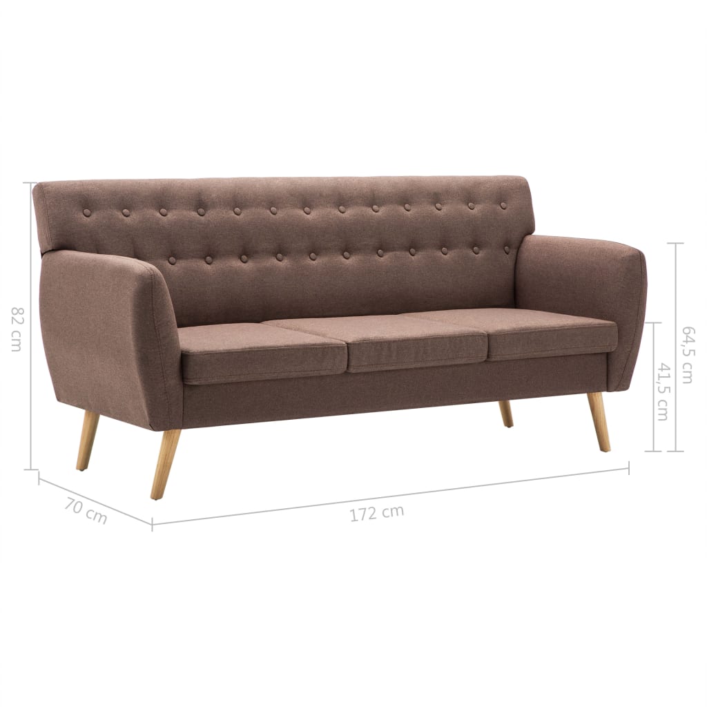 3-Sitzer-Sofa Stoff 172x70x82 cm Dunkelgrau