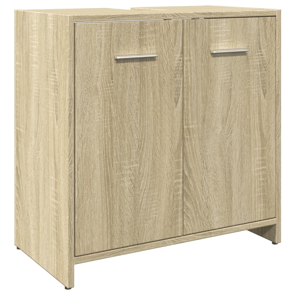 3-tlg. Badmöbel-Set Räuchereiche Holzwerkstoff