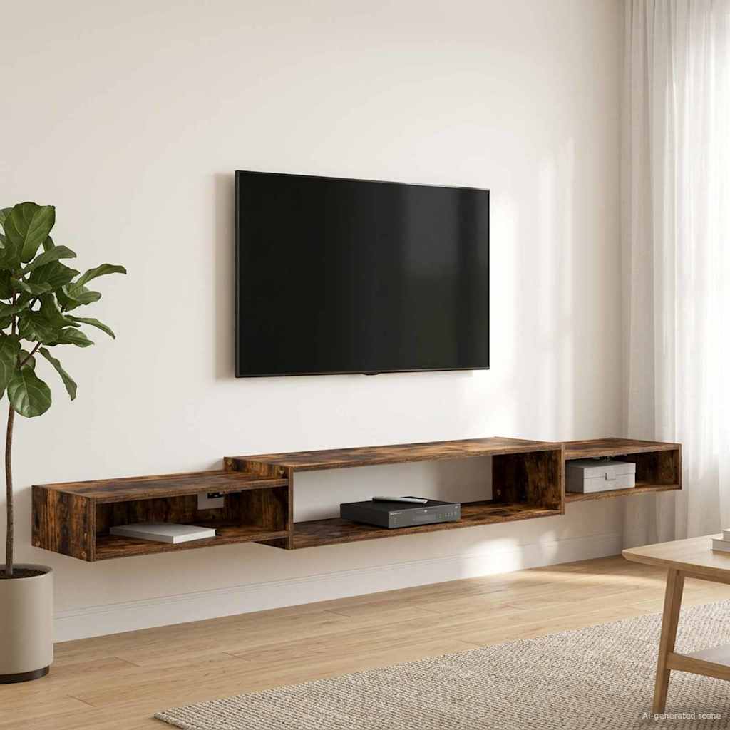 Wandmontierter TV-Schrank Wandhalterung Weiß 140 x 28 x 21 cm