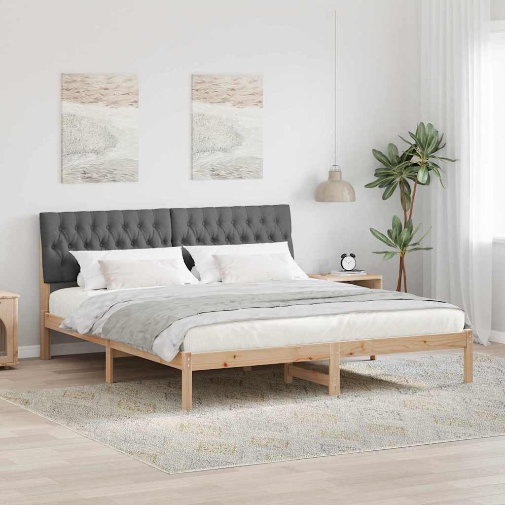 Bettgestell mit gepolstertem Kopfteil Braun 200 x 200 cm