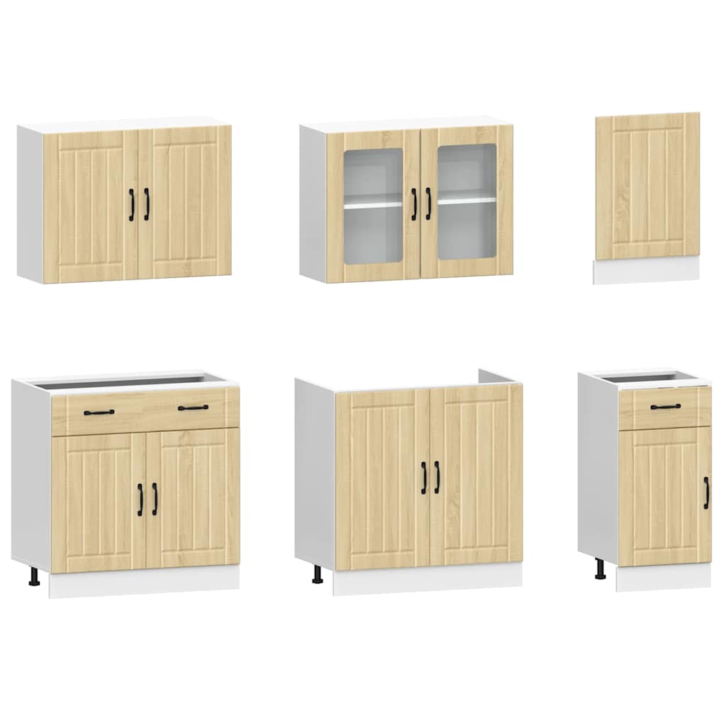 7-tlg. Küchenschrank-Set Kalmar Weiß Holzwerkstoff