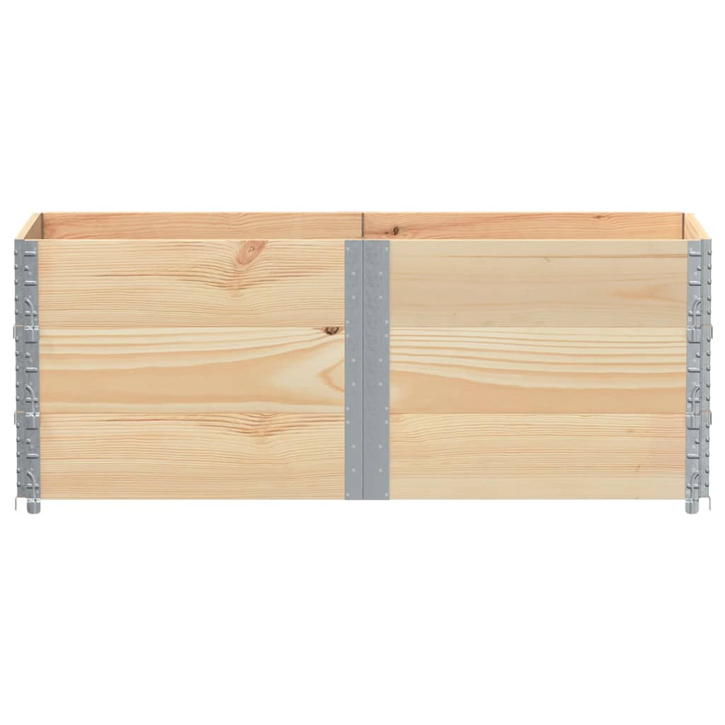 Paletten-Aufsatzrahmen Schwarz 80x60 cm Massivholz Kiefer