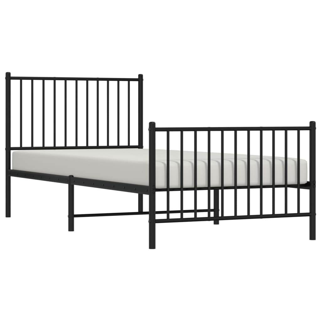 Bettgestell Metall Schwarz 75x190 cm