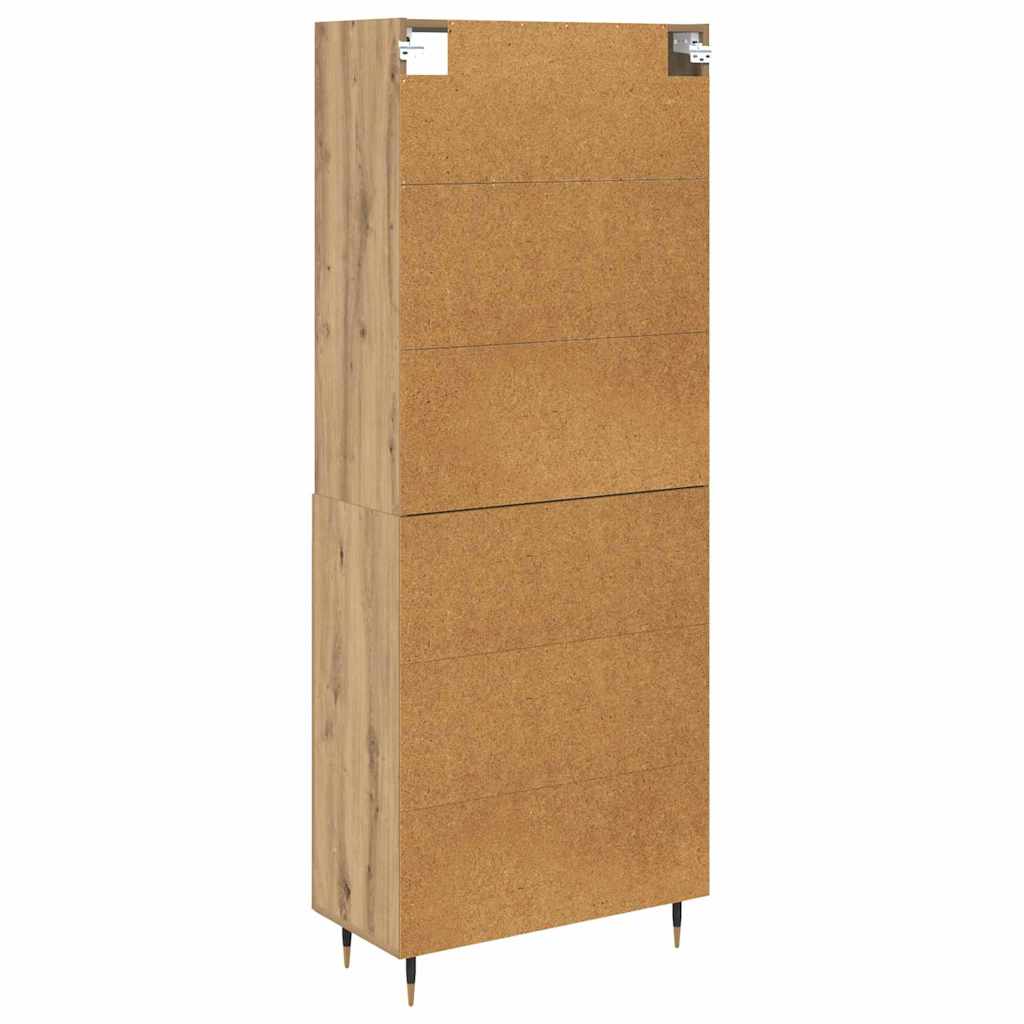 Highboard Betongrau 69,5x34x180 cm Holzwerkstoff