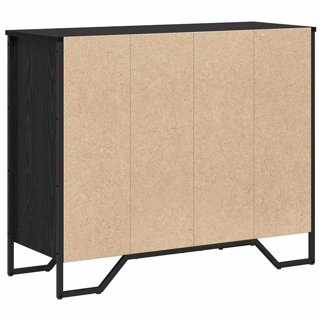 Kommode Schwarz 91x35,5x74,5 cm Holzwerkstoff
