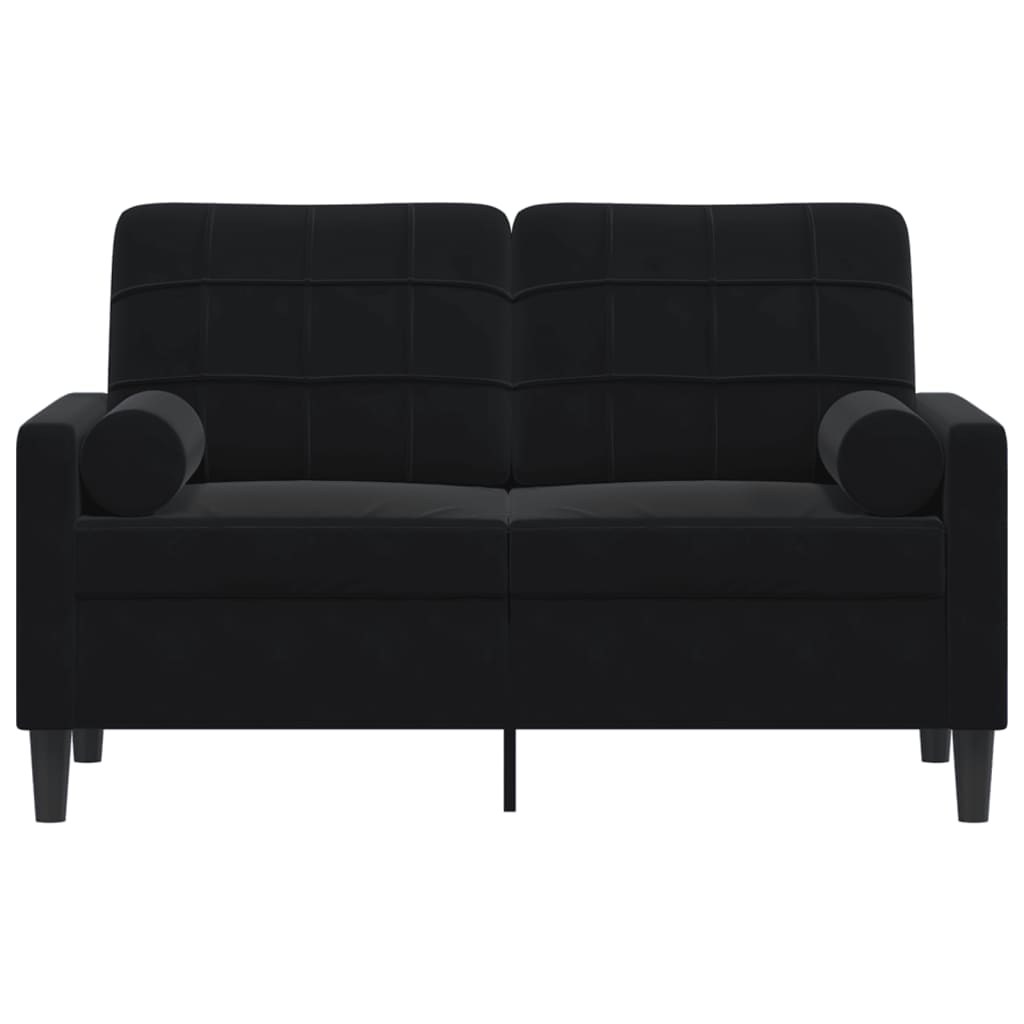2-Sitzer-Sofa mit Zierkissen Hellgrau 120 cm Samt