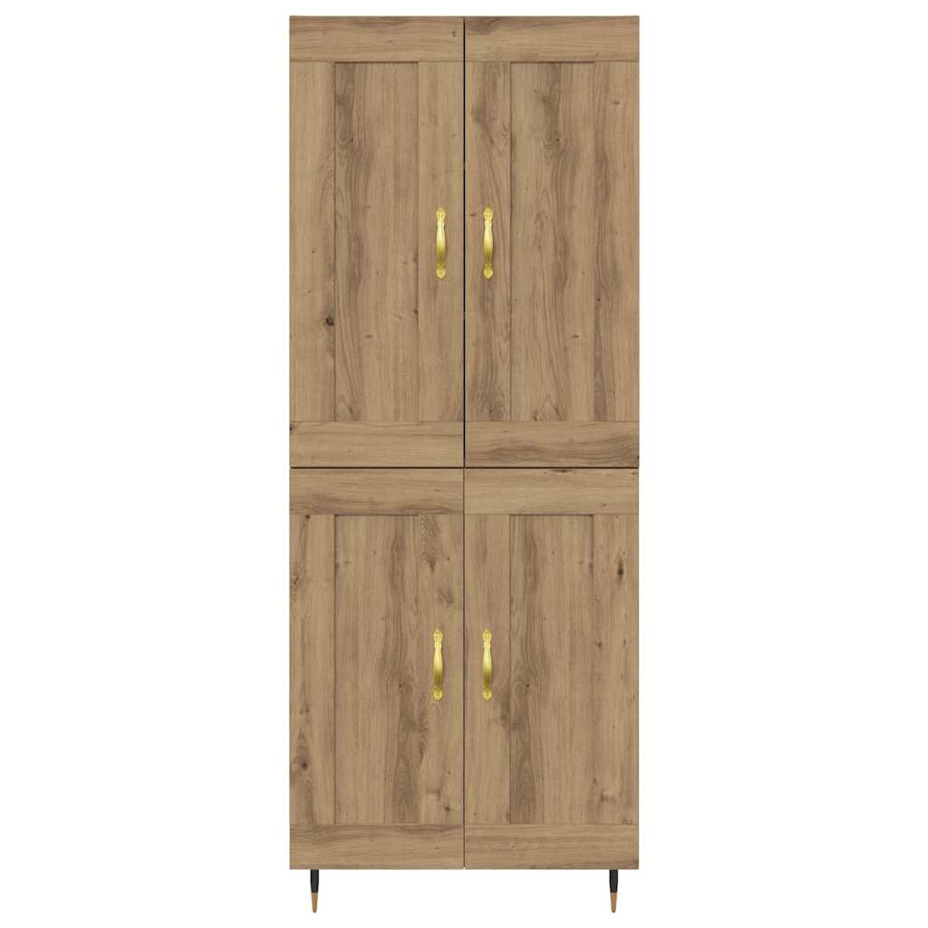 Highboard Betongrau 69,5x34x180 cm Holzwerkstoff