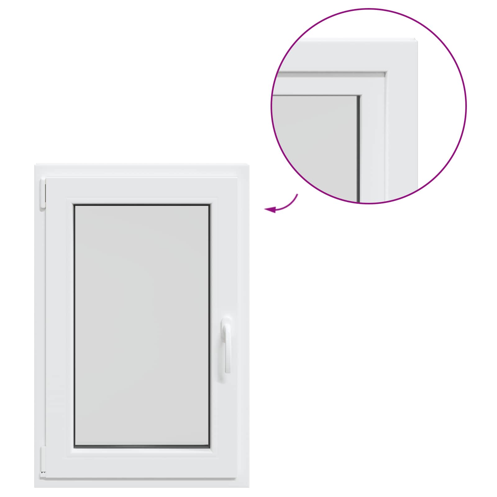 Kellerfenster RISOR 50 x 50 cm PVC und Glas Weiß