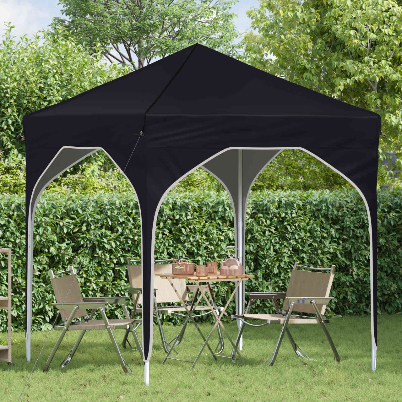 Pop-up Partyzelt 194 x 194 x 245 cm Creme
