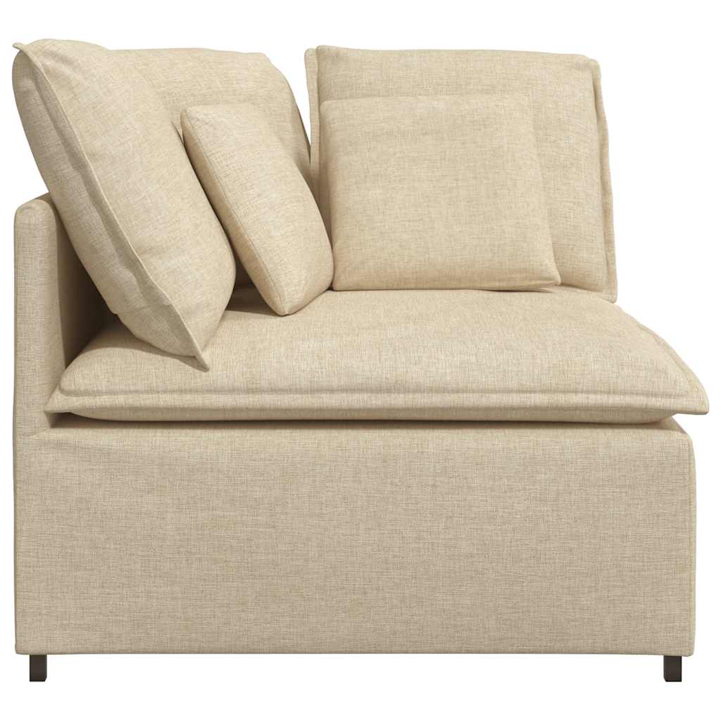 Modulares Sofa Endmodul mit Armlehne Kissen Hellgrau 100 cm