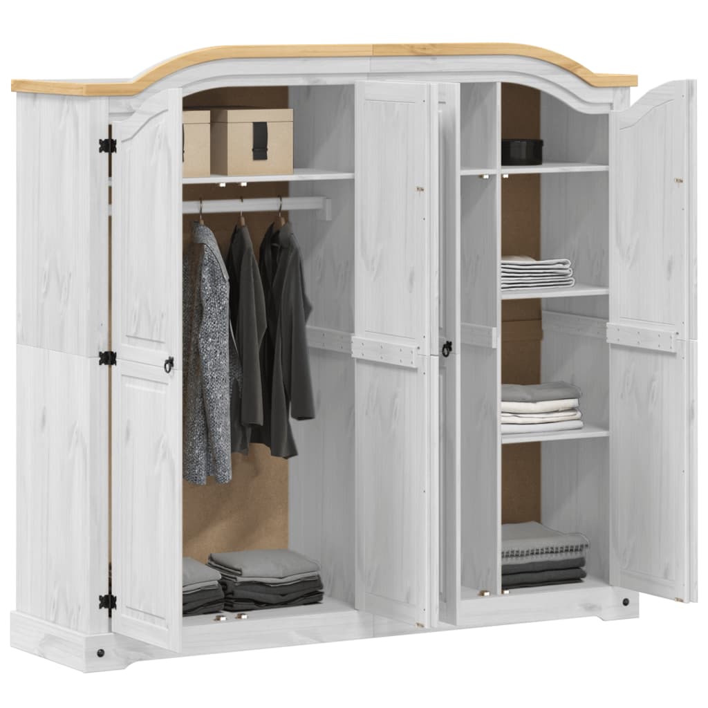 Kleiderschrank Corona 194x52x186 cm Massivholz Kiefer