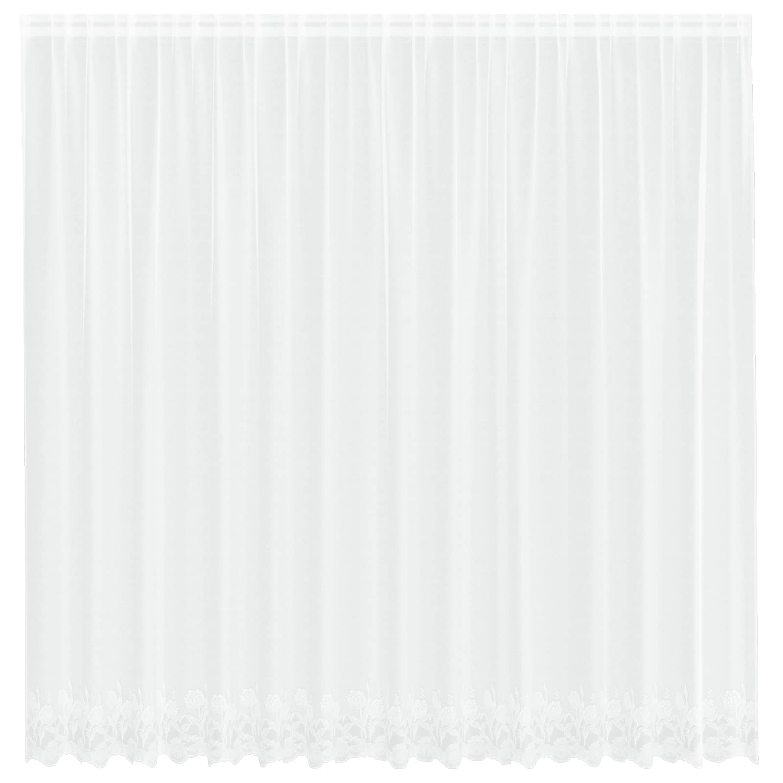 Spitzenvorhang mit Vorhängen Floral Weiß 80 x 150 cm Polyester