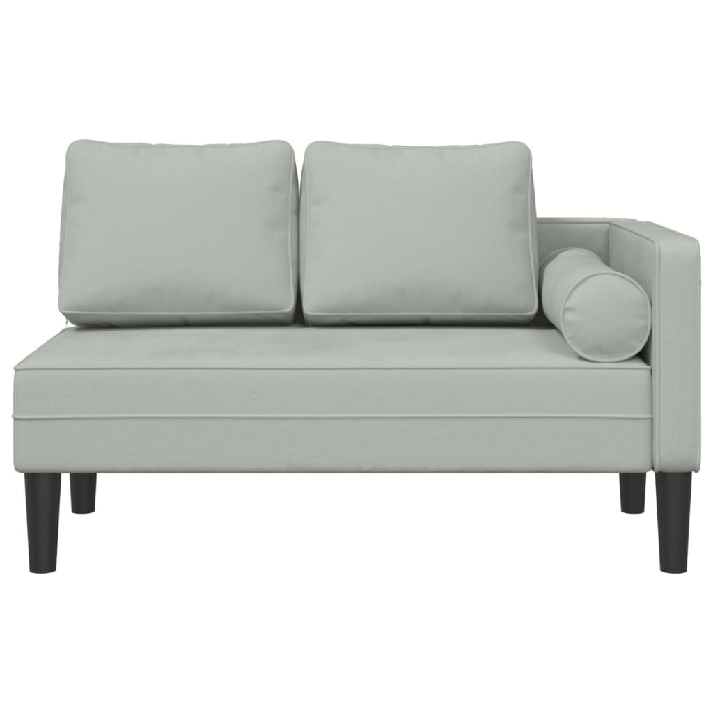 Chaiselongue mit Kissen Blau Samt