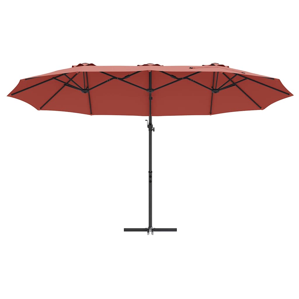 Sonnenschirm Sand 372 x 198 x 243 cm Polyester und Aluminium