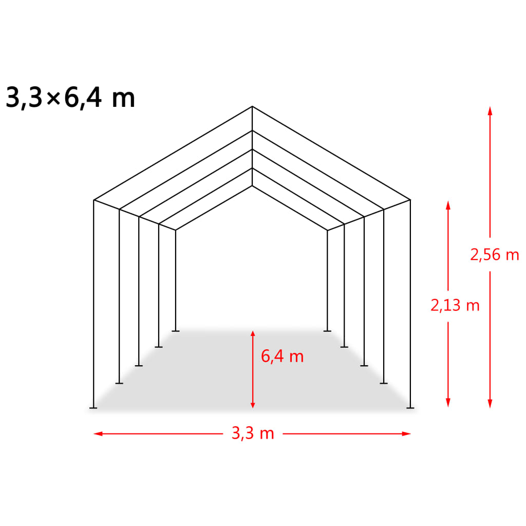 Weidezelt PVC 550 g/m² 3,3×3,2 m Dunkelgrün