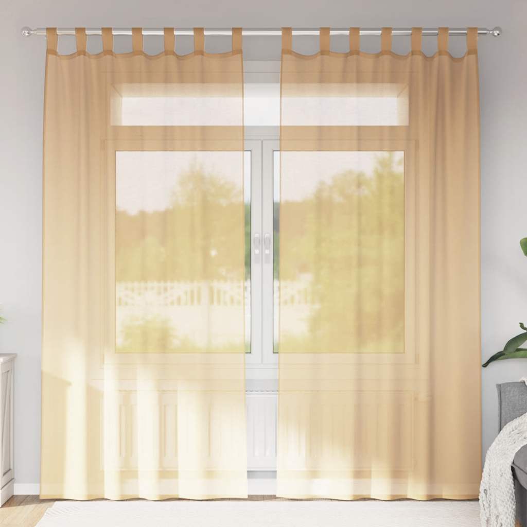 Voile Vorhänge mit Ösen 2 Stk. Apfelgrün 140x140 cm