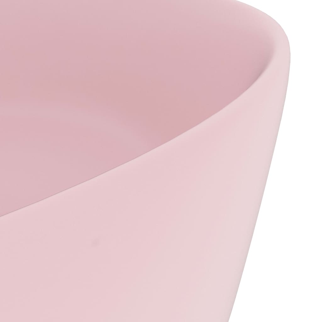 Luxuriöses Waschbecken Rund Matt Weiß 40x15 cm Keramik