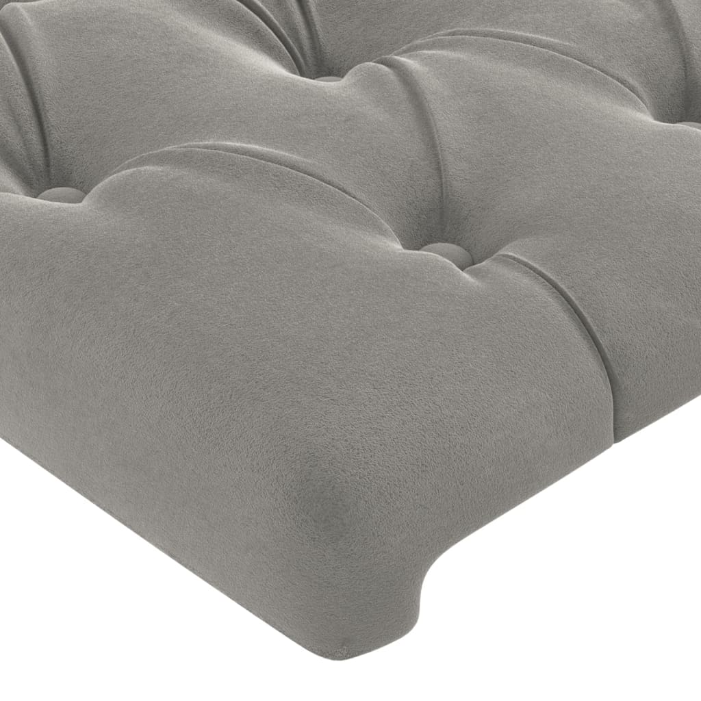 Kopfteil Hellgrau 80x7x118/128 cm Samt