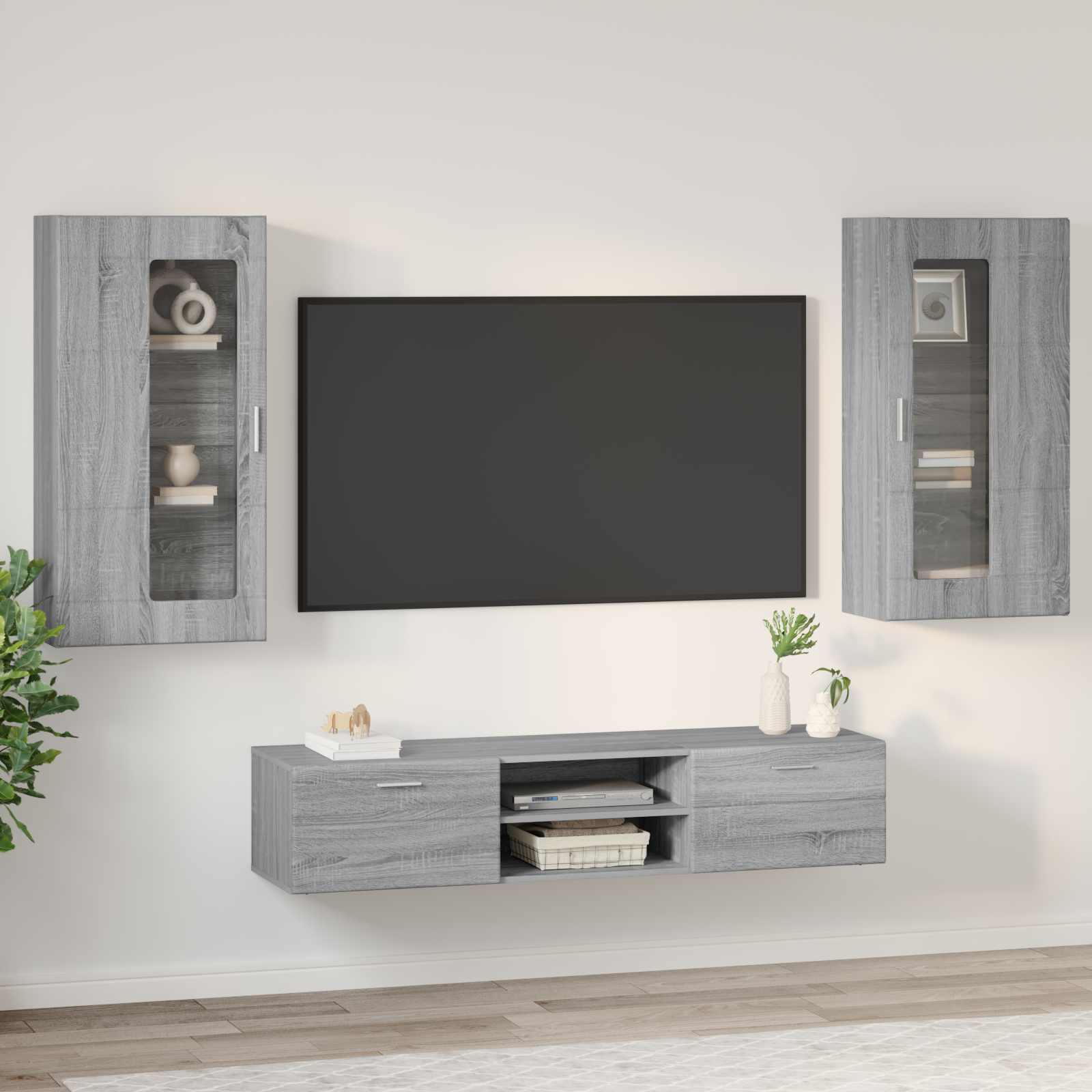 Highboard mit Regal FLORIN Weiß 60 x 35 x 182 cm Holzwerkstoff