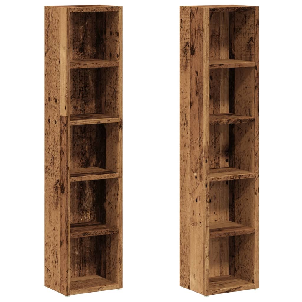 CD-Regale 2 Stk. Weiß 21x16x93,5 cm Holzwerkstoff
