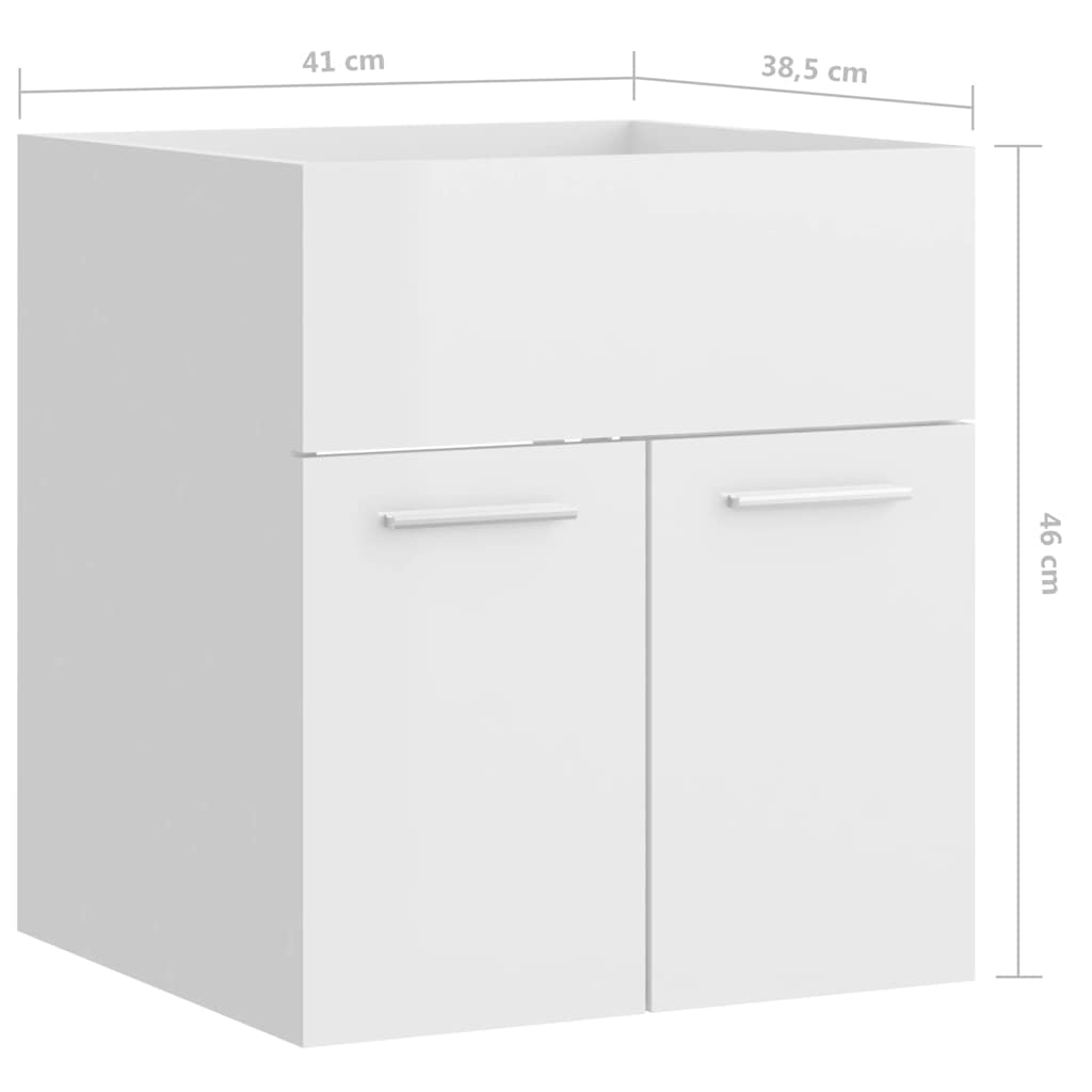 2-tlg. Badmöbel-Set Weiß Holzwerkstoff