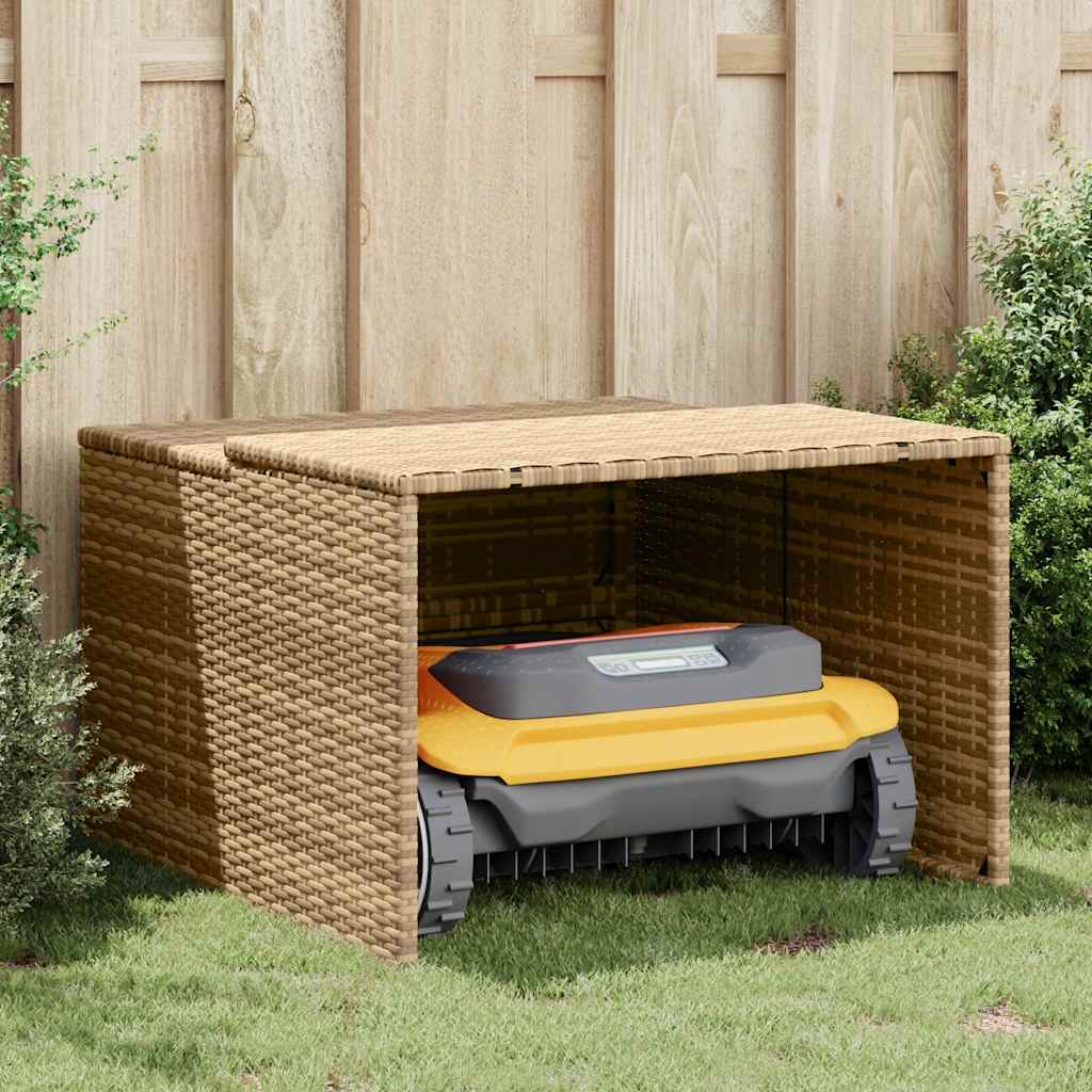 Mähroboter-Garage Schwarz 86x90x52/57 cm Poly Rattan