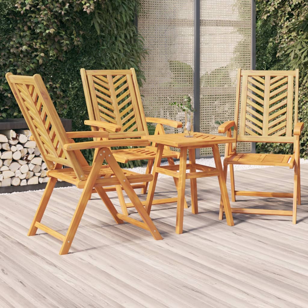 Gartenstuhl 4 pcs Braun Massivholz Akazie